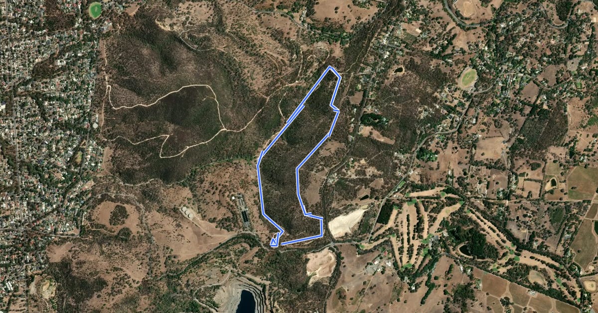 Маршрут Bursaria Loop на спутниковом снимке
