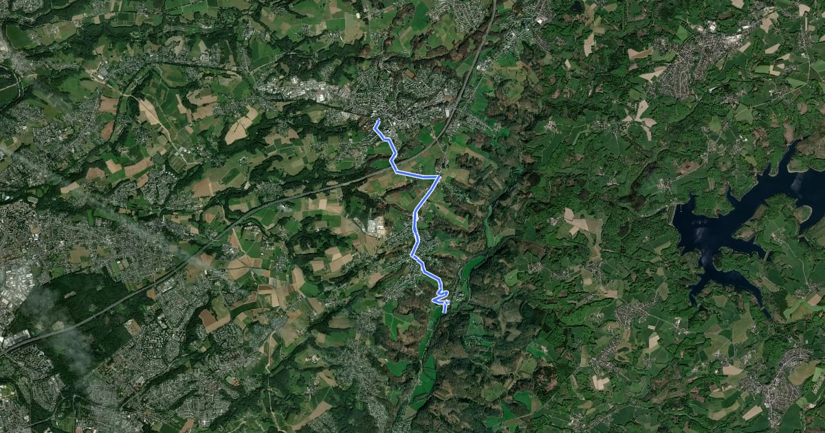 Маршрут Burscheid (11) - Odenthal (62) на спутниковом снимке
