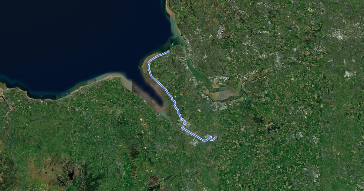 Маршрут Burton Marsh Greenway на спутниковом снимке