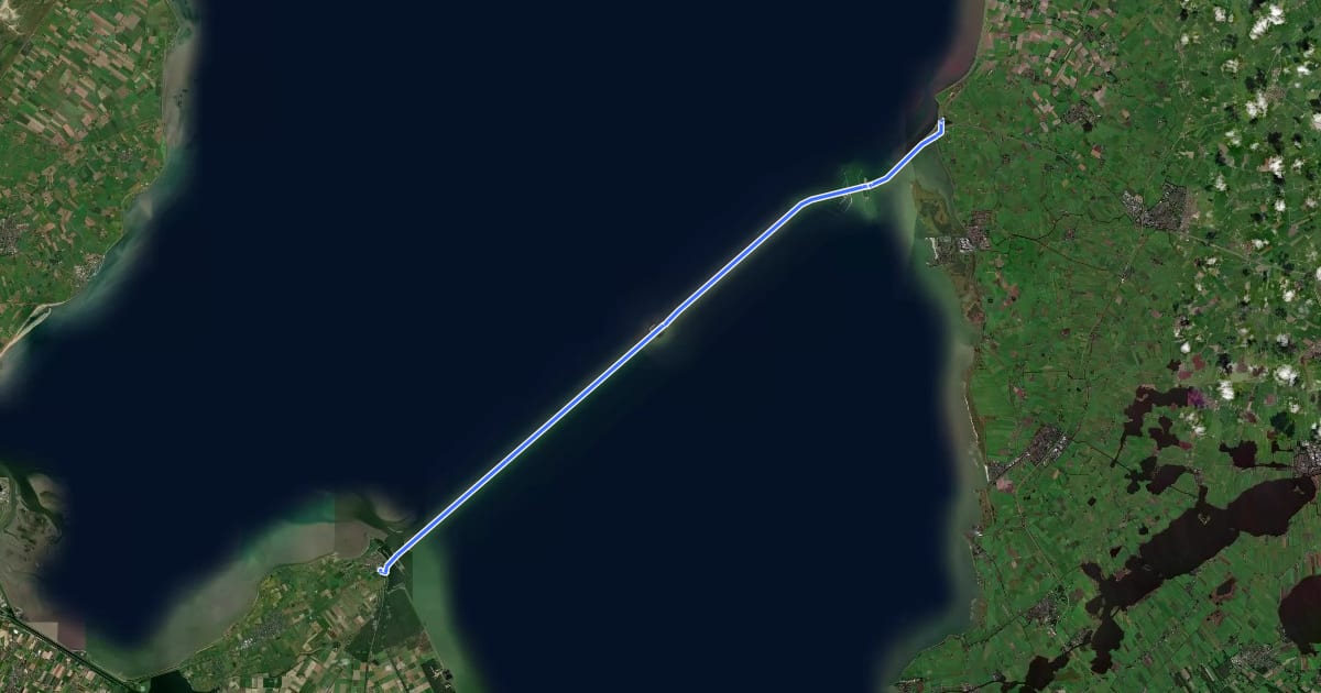 Маршрут Bus transfer Afsluitdijk West-Oost на спутниковом снимке
