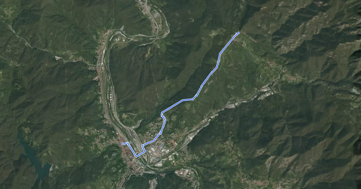 Маршрут Busalla - Santuario della Bastia на спутниковом снимке
