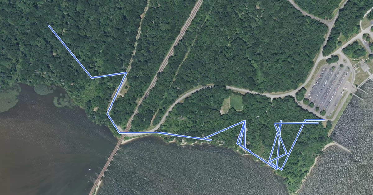 Маршрут Bushey Point Trail на спутниковом снимке