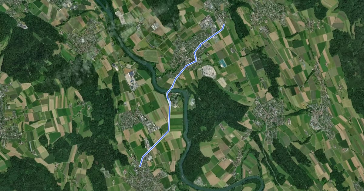 Маршрут Busslingen-Niederwil на спутниковом снимке