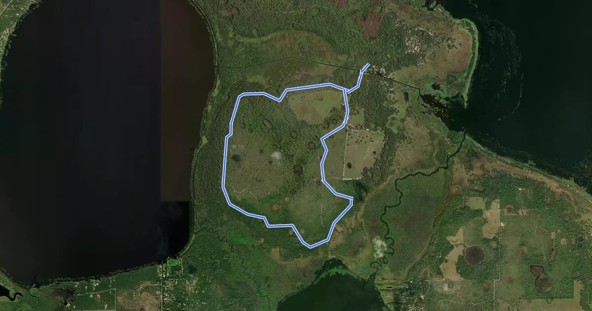 Маршрут Buster Island Loop на спутниковом снимке