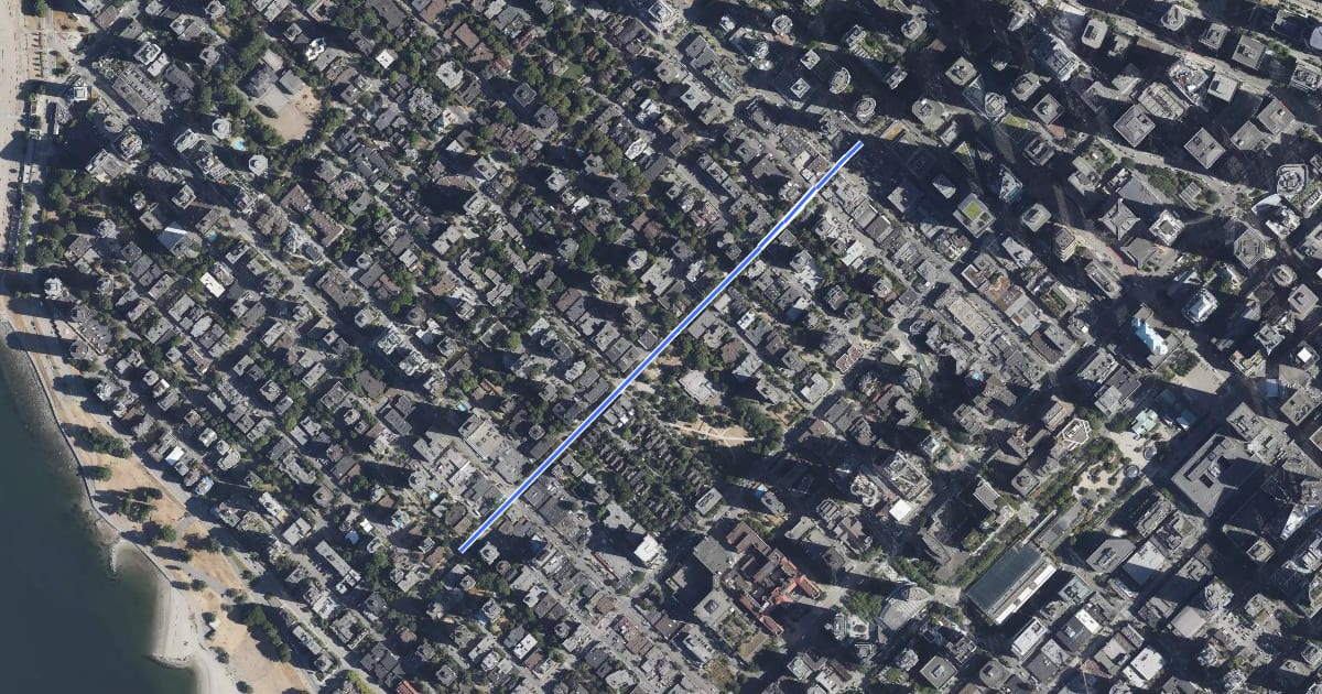 Маршрут Bute Bikeway на спутниковом снимке