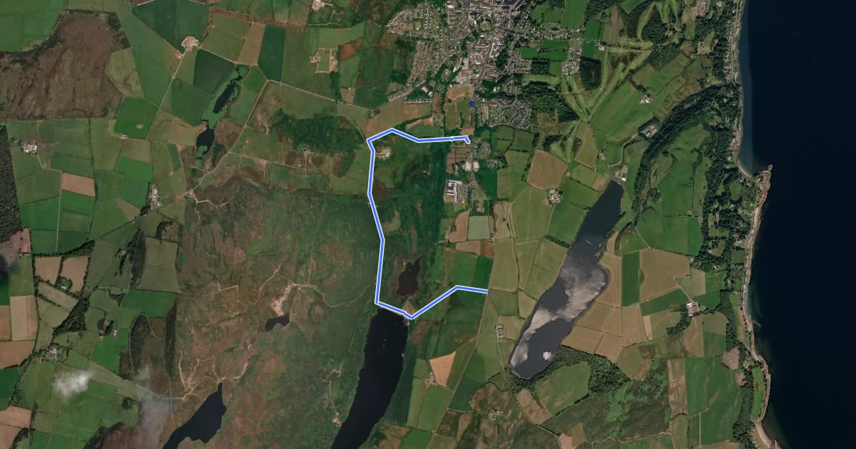 Маршрут Bute Pilgrimage Route - St Blane на спутниковом снимке