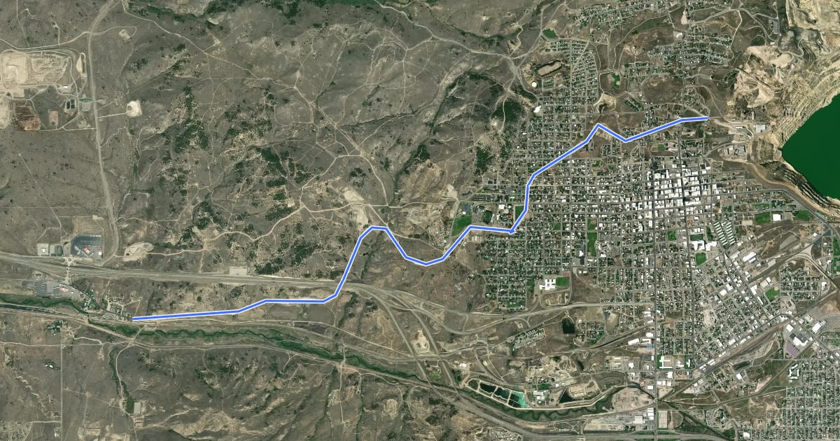 Маршрут Butte, Anaconda and Pacific Hill Trail на спутниковом снимке
