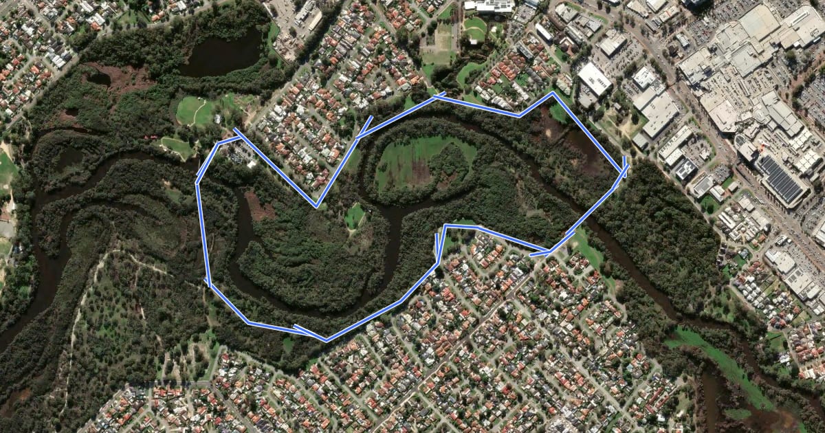 Маршрут Butterflies, Bridges and Birds Loop Walk Trail на спутниковом снимке