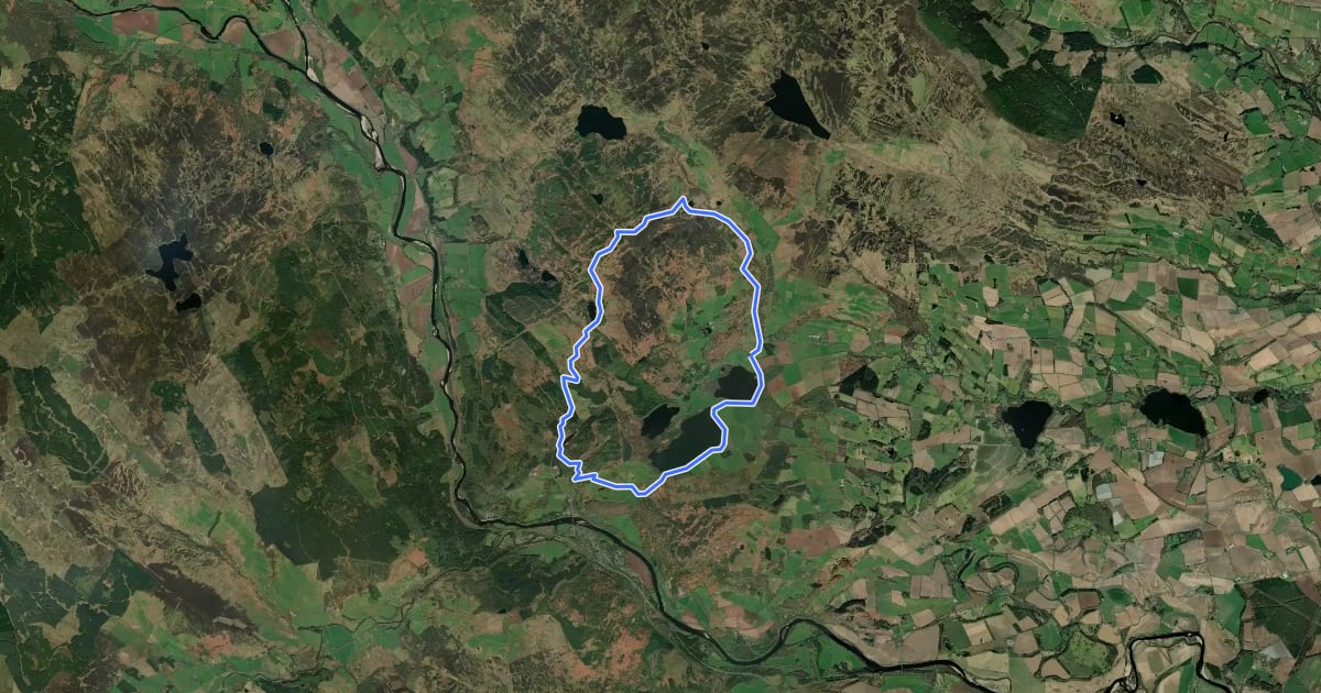 Маршрут Butterstone Dunkeld Circular на спутниковом снимке