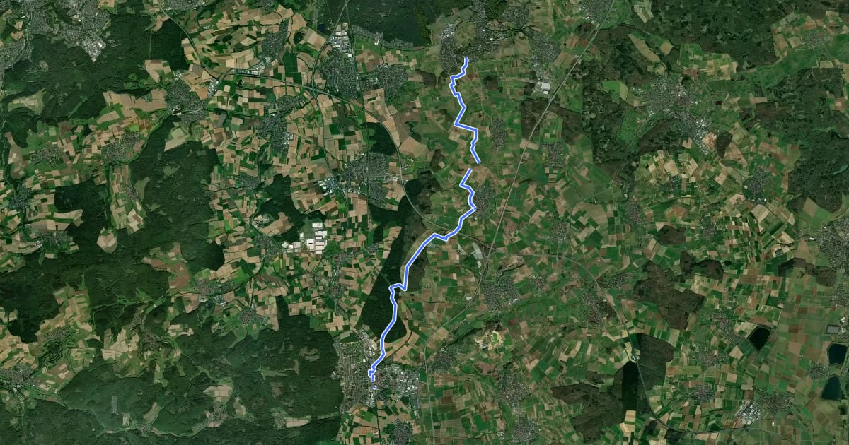 Маршрут Butzbach-Watzenborn-Steinbach на спутниковом снимке