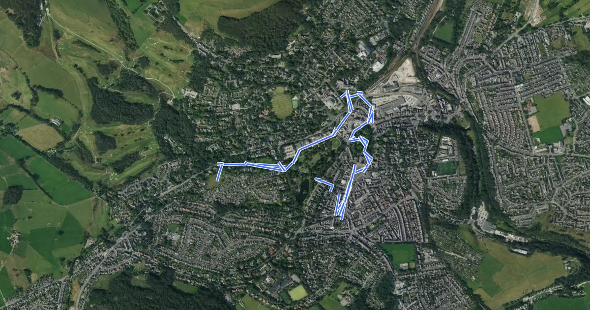 Маршрут Buxton Heritage Trail на спутниковом снимке