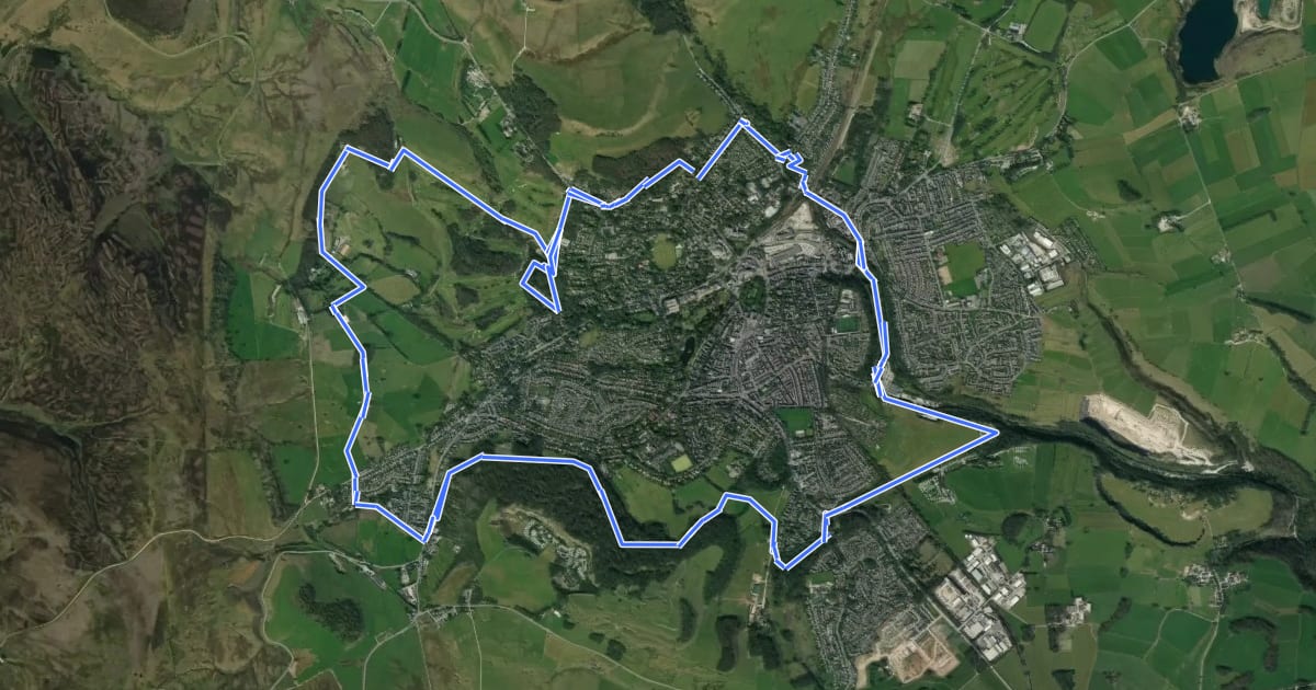 Маршрут Buxton Ring of Trees Walk на спутниковом снимке