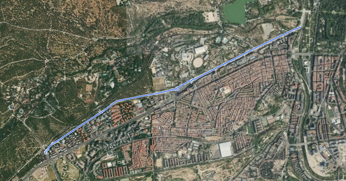 Маршрут Bypass Casa de Campo на спутниковом снимке