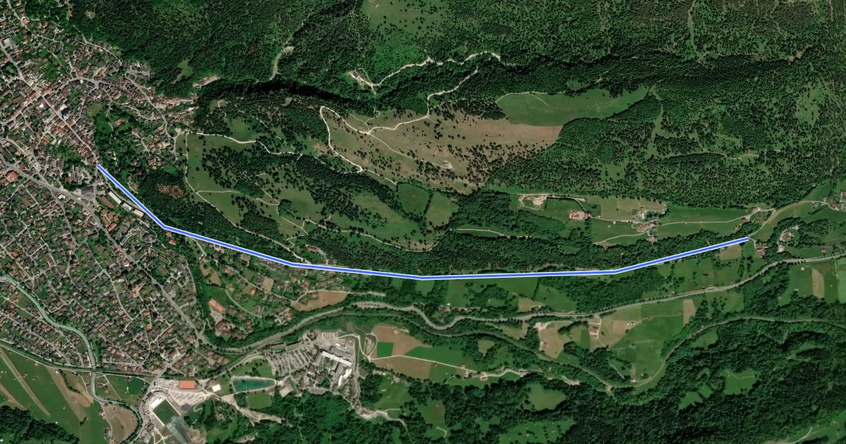 Маршрут bypass Garmisch Ost на спутниковом снимке
