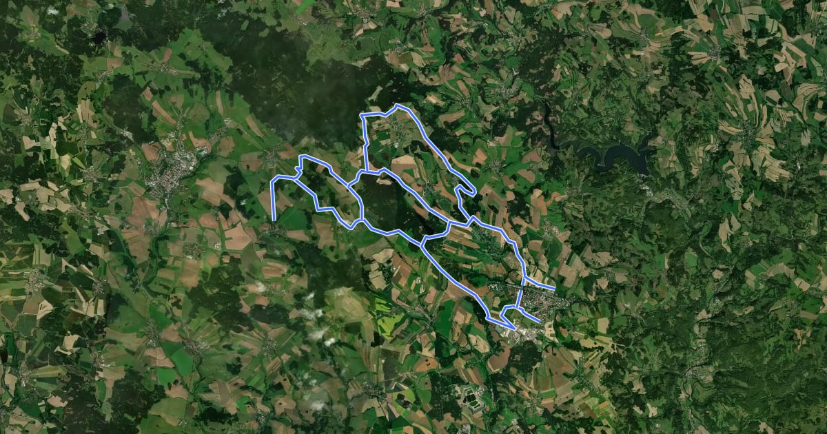 Маршрут Bystřice nad Pernštejnem на спутниковом снимке