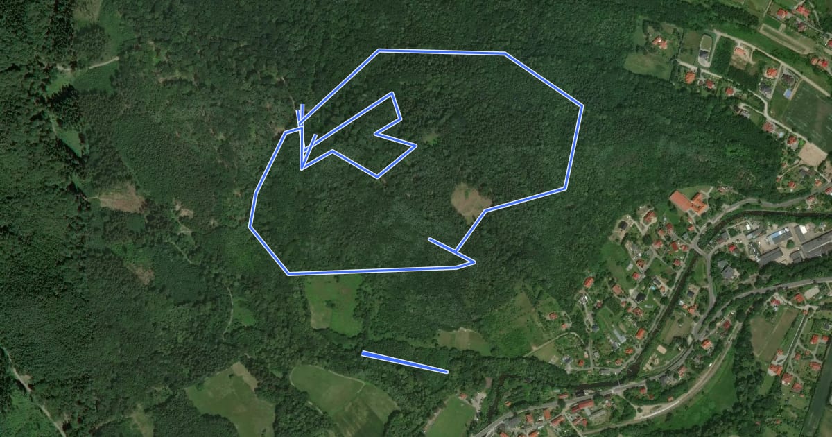Маршрут Bystrzyckie Singletracki на спутниковом снимке