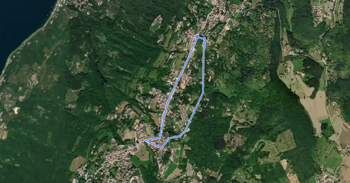Маршрут Cà Schena - Castello - Cà Montagna - Cà Schena на спутниковом снимке