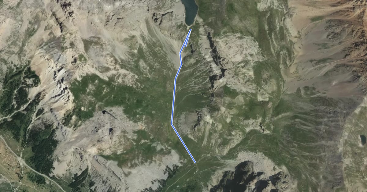 Маршрут Côte Pacard - Le Grand Lac на спутниковом снимке