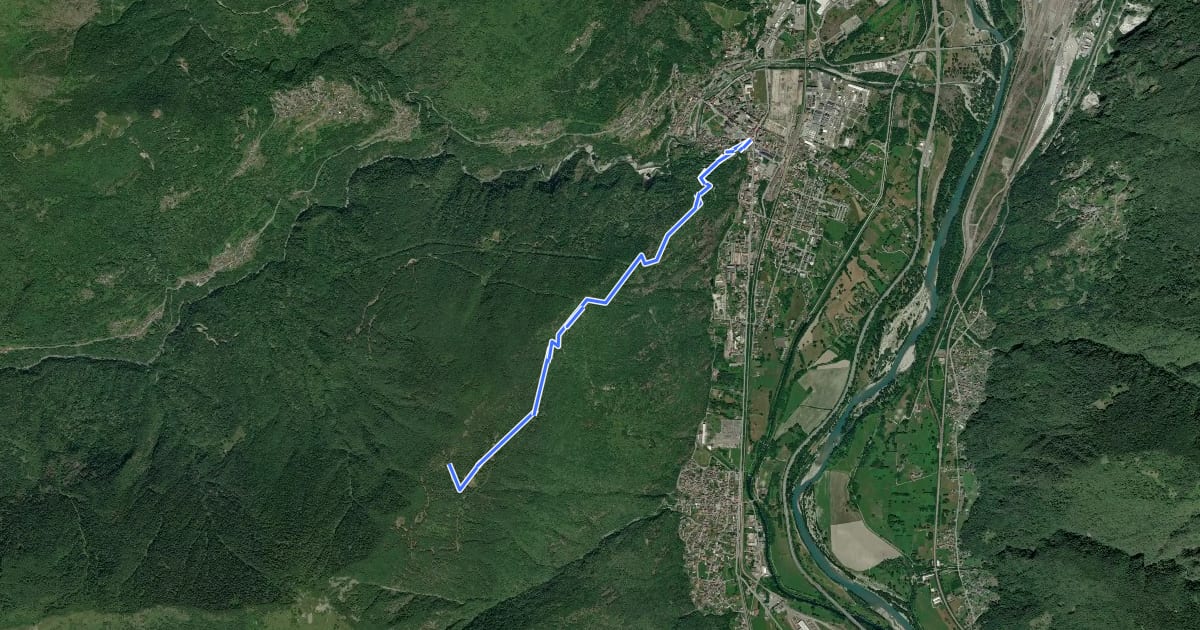 Маршрут C01 - Villadossola-Alpe Baldana bivio C05 на спутниковом снимке