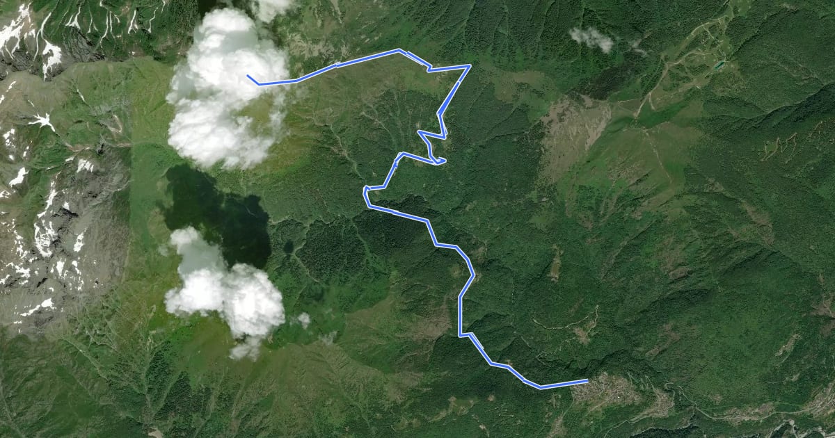 Маршрут C06 - Montescheno - Alpi di Sogno - Cima Camughera на спутниковом снимке