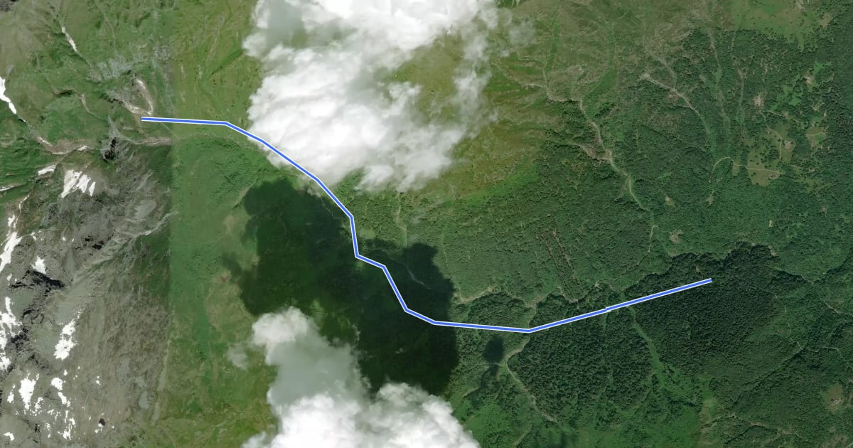 Маршрут C06c - Alpe Piazzone - Alpe Vauzone на спутниковом снимке