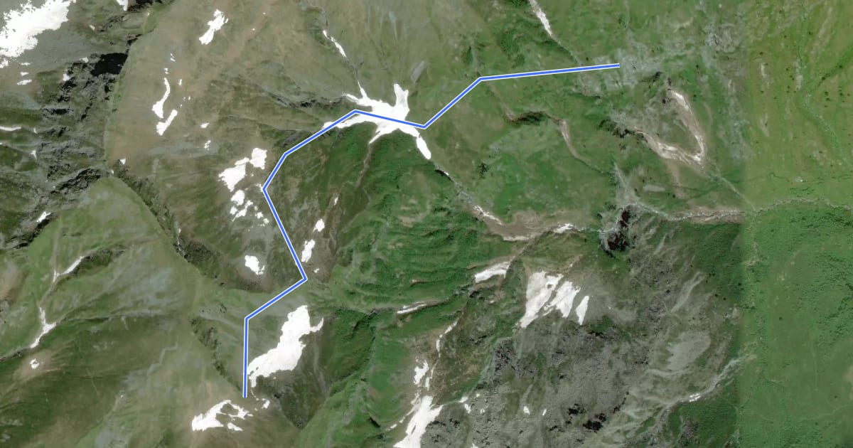 Маршрут C08e - Alpe Campo - Passo del Fornetto на спутниковом снимке