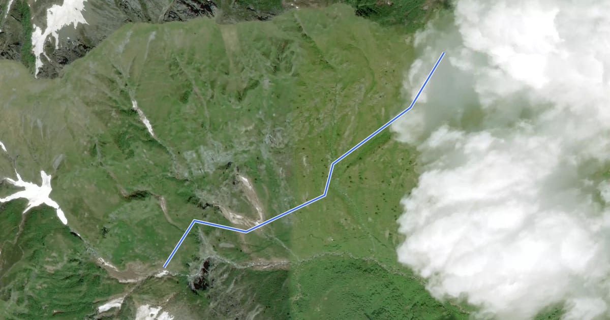 Маршрут C08v - variante, Alpe Campo - Passo d'Arnigo на спутниковом снимке