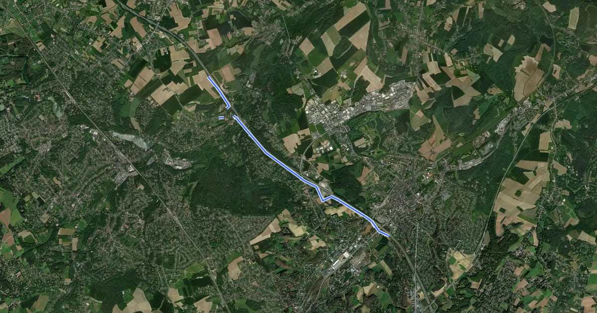 Маршрут C204 Cyclostrade Overijse - Wavre (en cours de construction) на спутниковом снимке