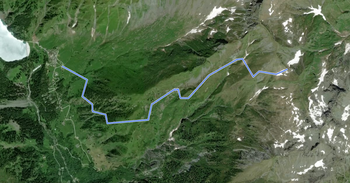 Маршрут C22 - Cheggio - Passo del Fornetto на спутниковом снимке