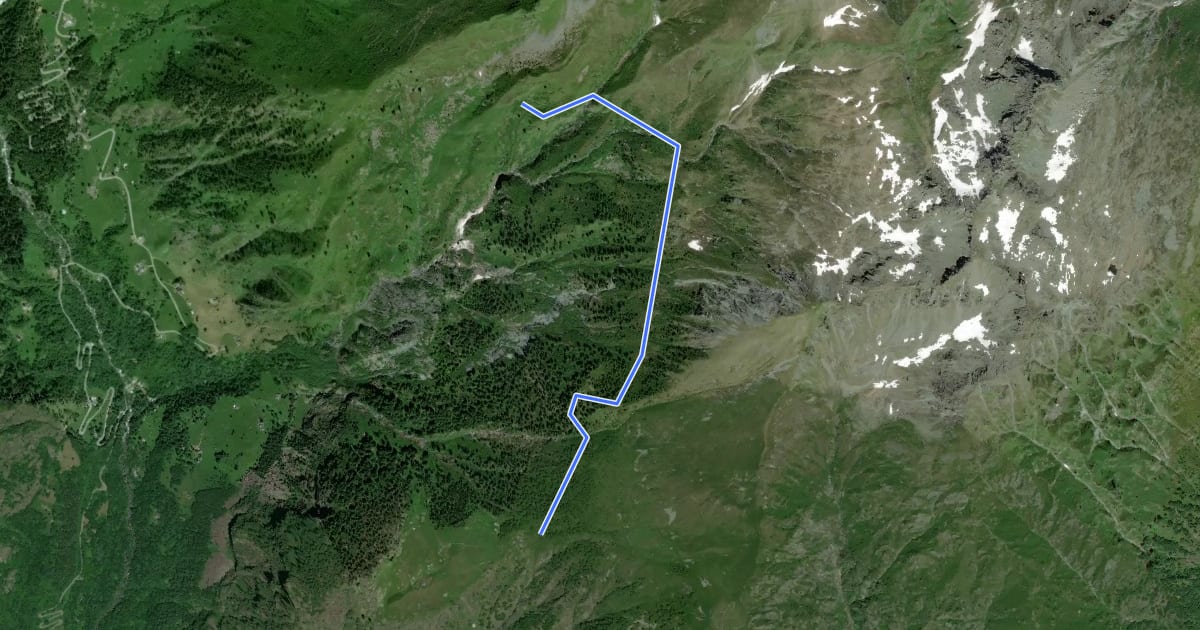 Маршрут C22a - Alpe Ro - Cumper - Pietra del Merler - Cama di mezzo на спутниковом снимке