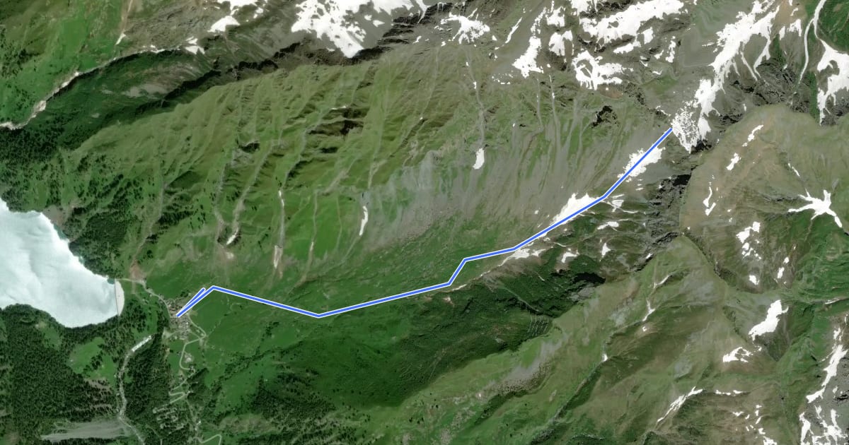 Маршрут C24 - Cheggio - Passo del Fornalino на спутниковом снимке