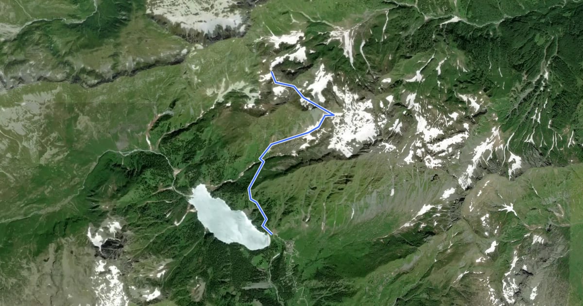 Маршрут C26 - Cheggio - Alpe Pasquale - Alpe Pianei - Castello - Passo della preia на спутниковом снимке