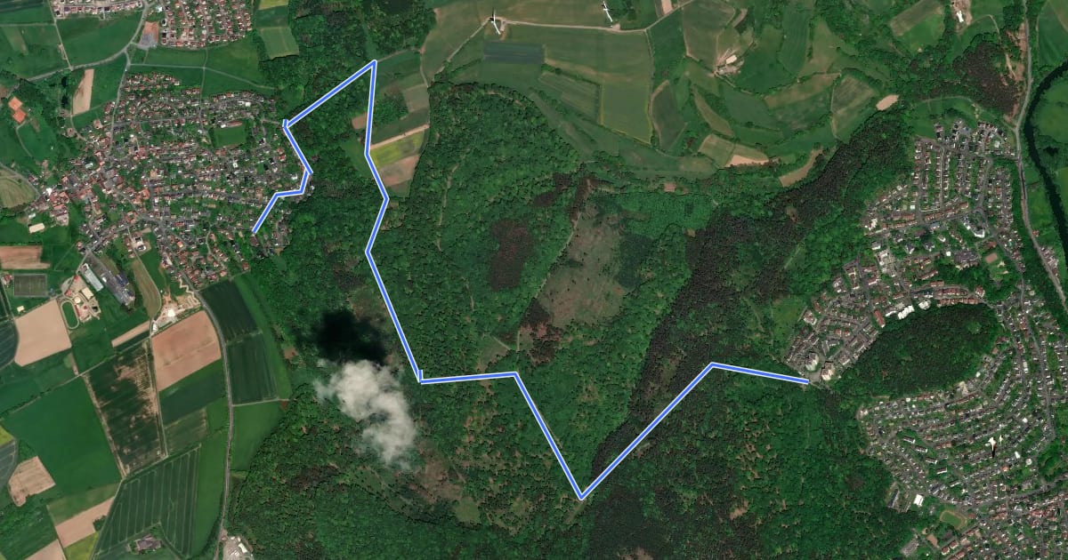 Маршрут [C5] - Wanderweg des Verkehrs- und Verschönerungsvereins Marburg - Michelbach - Wehrda-Sachsenring на спутниковом снимке