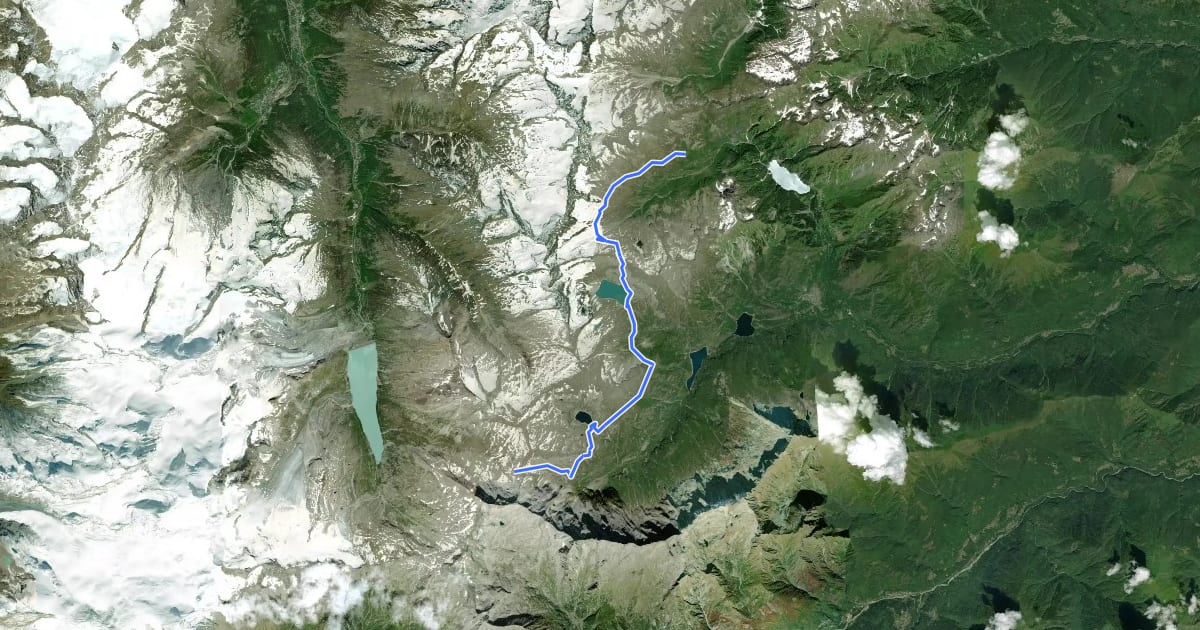 Маршрут C99 - Rifugio Andolla - Coronette - Camposecco - Cingino - Passo Antigine на спутниковом снимке