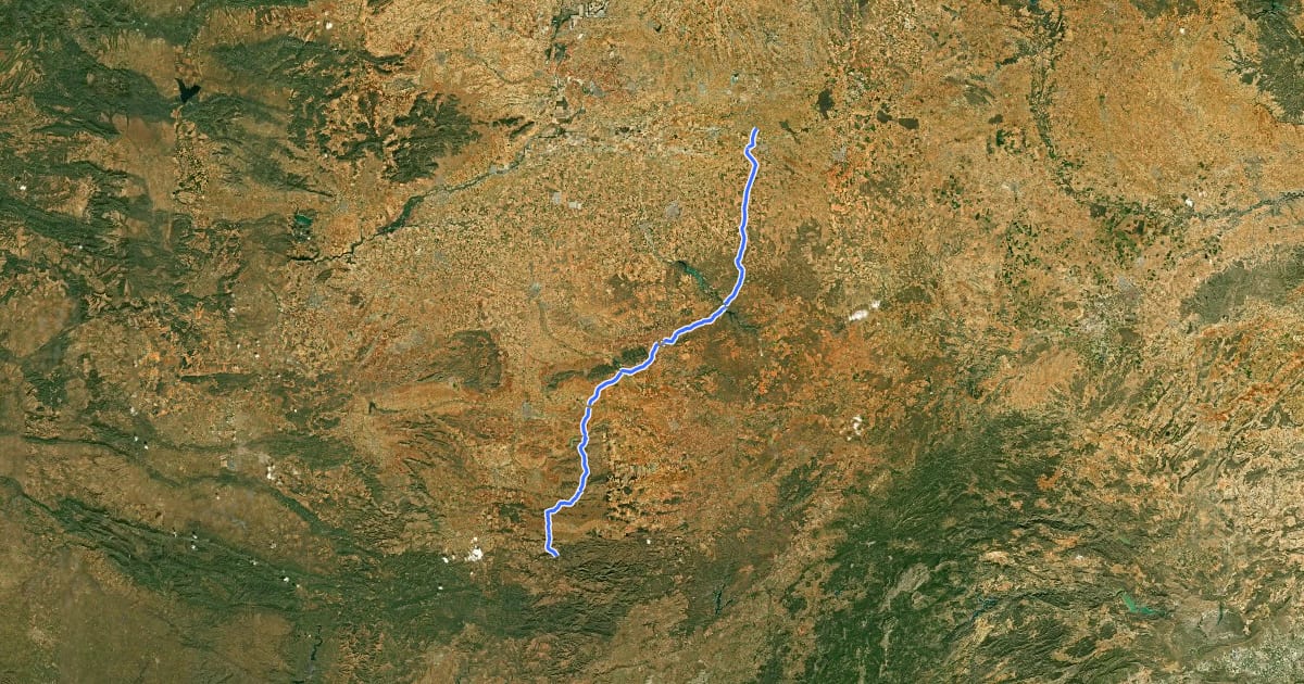 Маршрут Cañada Conquense o De Los Serranos на спутниковом снимке