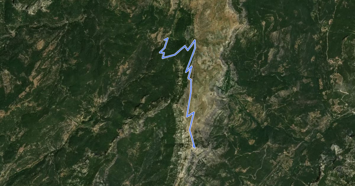 Маршрут Cañada del Saucar - Puntal de la Misa на спутниковом снимке