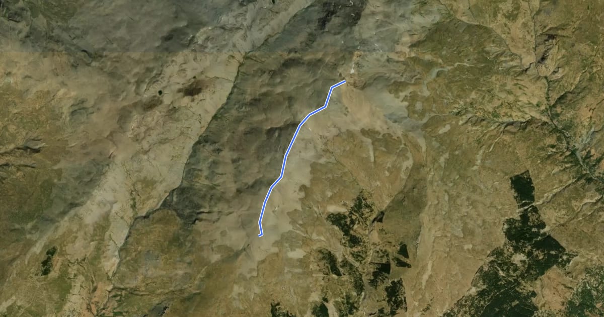 Маршрут Cañada Real de Sierra Nevada на спутниковом снимке
