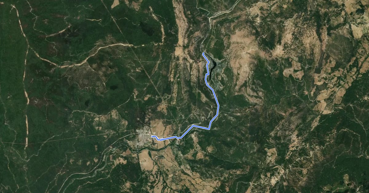 Маршрут Cañón de las Buitreras на спутниковом снимке
