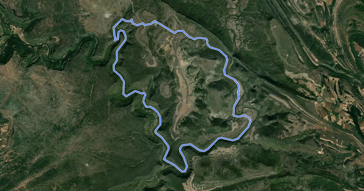 Маршрут Cañón del Ebro на спутниковом снимке