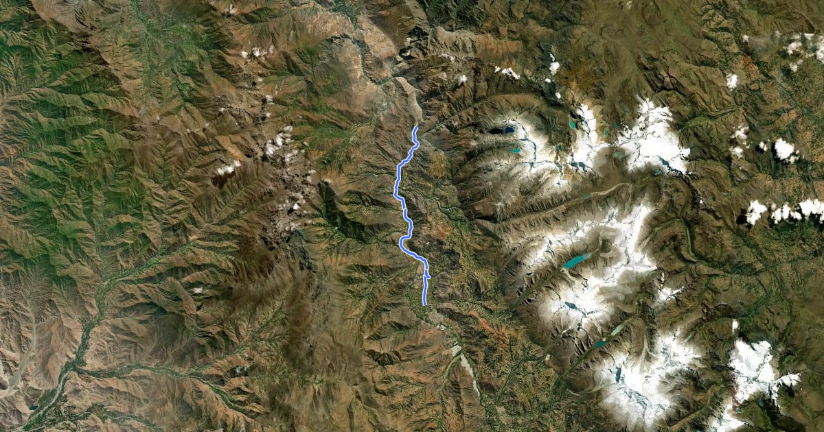 Маршрут Cañon del Pato на спутниковом снимке