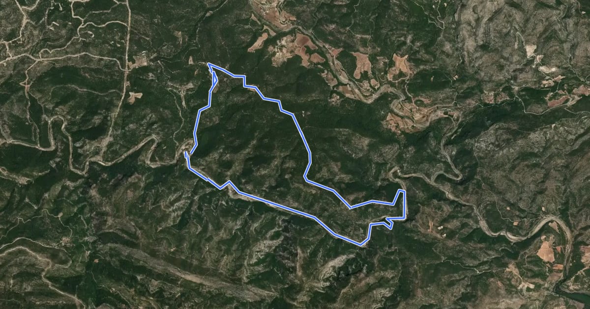 Маршрут Cañon del Rio Magro на спутниковом снимке