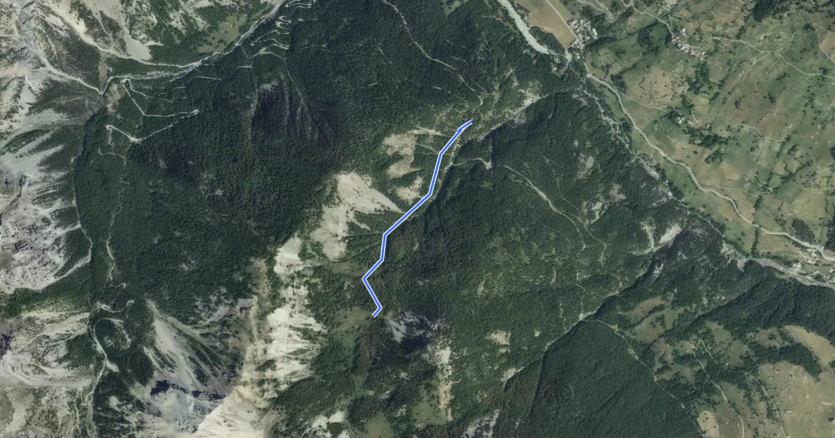 Маршрут Cabane de Fontouse - Route du Devez L'Adroit на спутниковом снимке