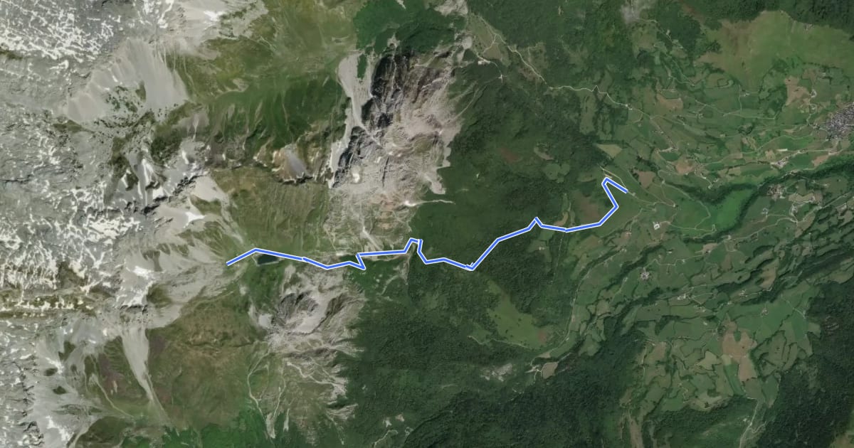 Маршрут Cabanes et Lac de Lhurs asp51 на спутниковом снимке