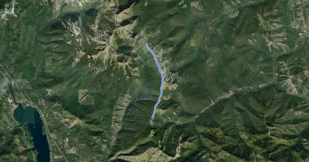 Маршрут Cabinet Divide South Trail на спутниковом снимке