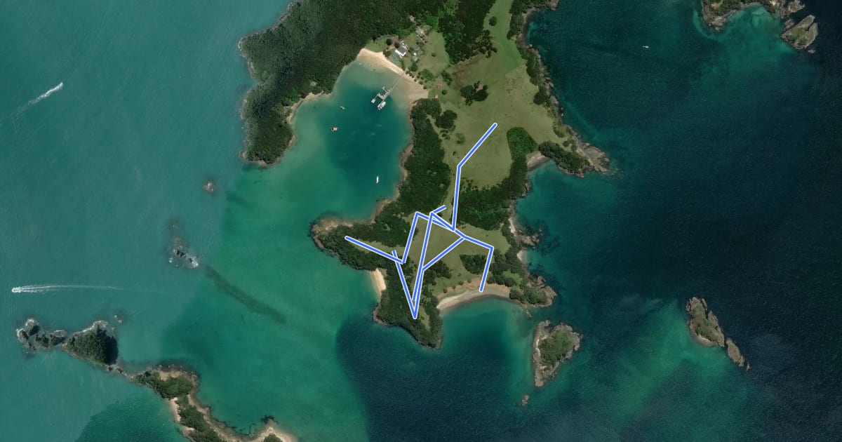 Маршрут Cable Bay Loop на спутниковом снимке