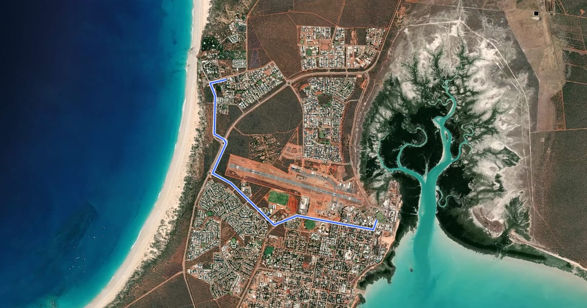 Маршрут Cable Beach Trail на спутниковом снимке