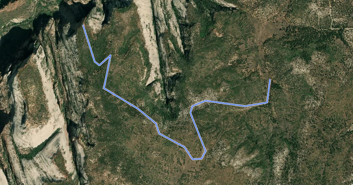 Маршрут Cable Mountain Trail на спутниковом снимке