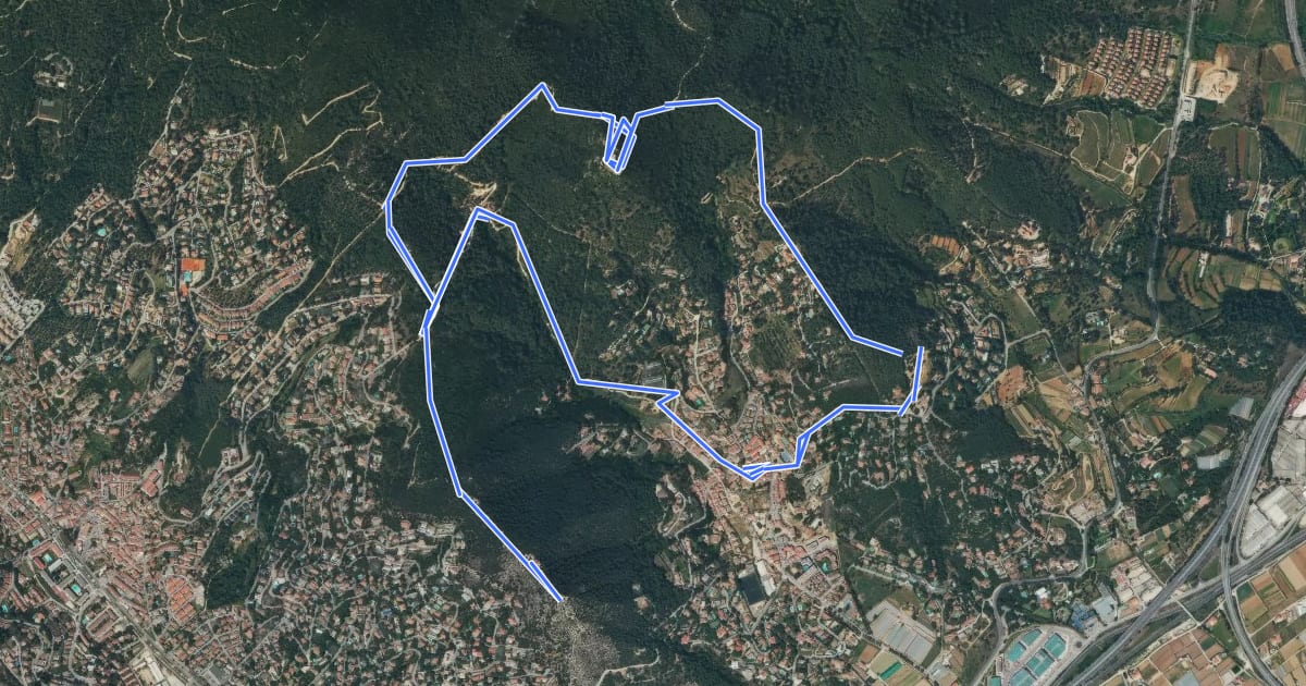 Маршрут Cabrera de Mar-Castell de Burriac на спутниковом снимке