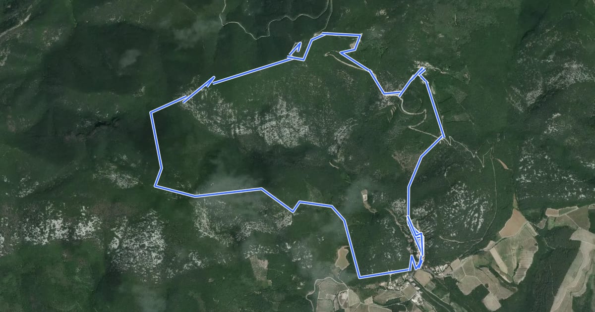 Маршрут Cabrerolles La Coquillade на спутниковом снимке