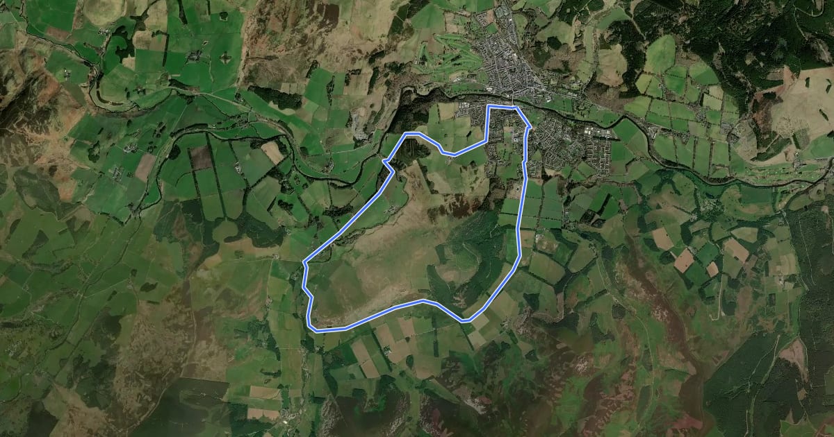 Маршрут Cademuir Circuit на спутниковом снимке